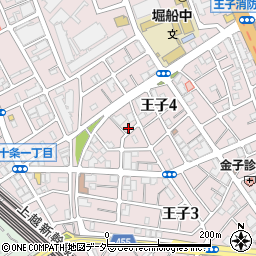 東京都北区王子4丁目4-11周辺の地図
