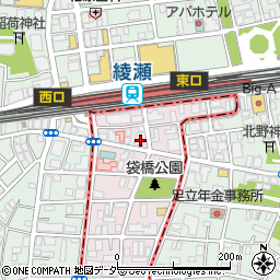 宇宙センター　綾瀬店周辺の地図