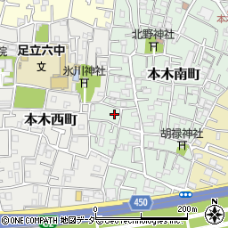 東京都足立区本木南町7周辺の地図