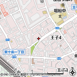 東京都北区王子4丁目5-16周辺の地図