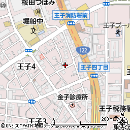 東京都北区王子4丁目22-22周辺の地図