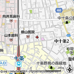 東京都北区中十条2丁目18周辺の地図