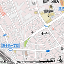 東京都北区王子4丁目5-15周辺の地図