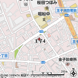 東京都北区王子4丁目10-2周辺の地図