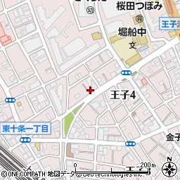 東京都北区王子4丁目5-14周辺の地図