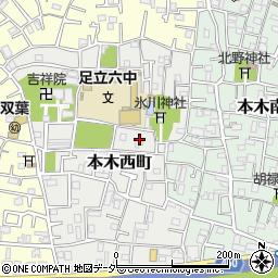 東京都足立区本木西町14周辺の地図