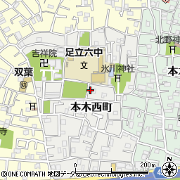 東京都足立区本木西町14-8周辺の地図