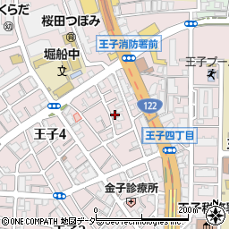 東京都北区王子4丁目22-3周辺の地図