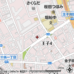 東京都北区王子4丁目8-15周辺の地図