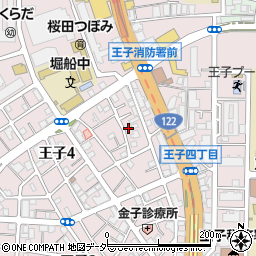 東京都北区王子4丁目22-4周辺の地図