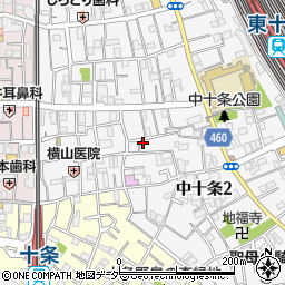 東京都北区中十条2丁目16-7周辺の地図