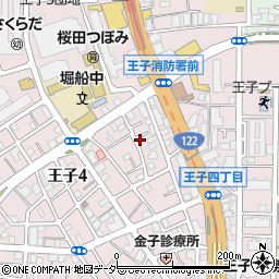 東京都北区王子4丁目22-5周辺の地図