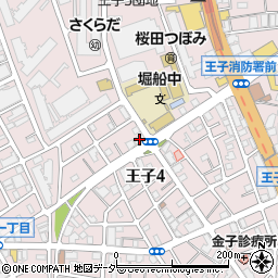 東京都北区王子4丁目8-12周辺の地図