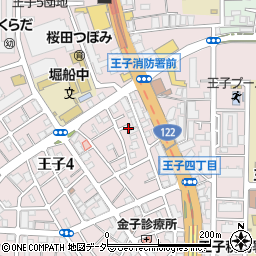 東京都北区王子4丁目22周辺の地図