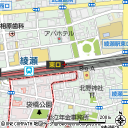 ファミリーマート綾瀬駅東口店周辺の地図