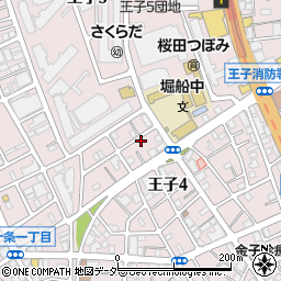 東京都北区王子4丁目8-6周辺の地図