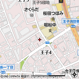 東京都北区王子4丁目8-7周辺の地図