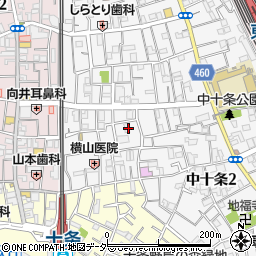 東京都北区中十条2丁目19周辺の地図