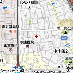 東京都北区中十条2丁目19-7周辺の地図