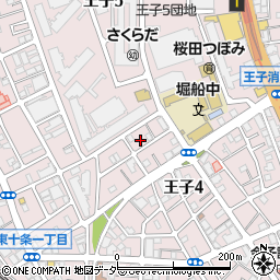 東京都北区王子4丁目7-13周辺の地図