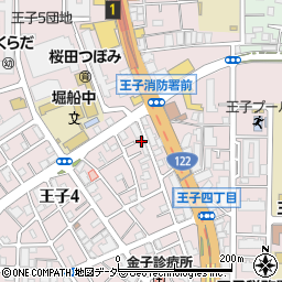 東京都北区王子4丁目22-14周辺の地図