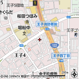 東京都北区王子4丁目22-7周辺の地図