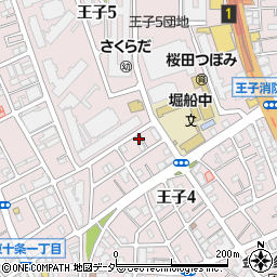 東京都北区王子4丁目7-5周辺の地図