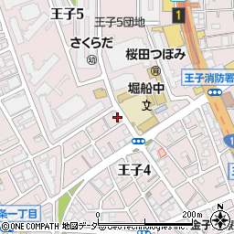 東京都北区王子4丁目7-9周辺の地図