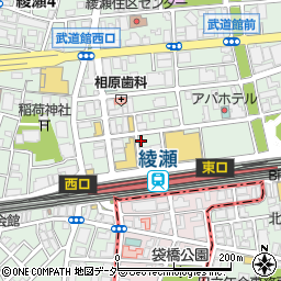 タイムズ綾瀬駅前第４駐車場周辺の地図