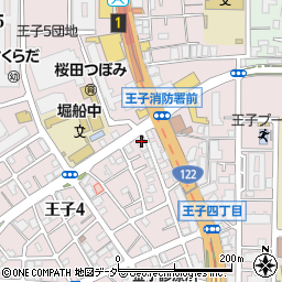 東京都北区王子4丁目22-12周辺の地図