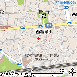 東京都足立区西綾瀬3丁目周辺の地図