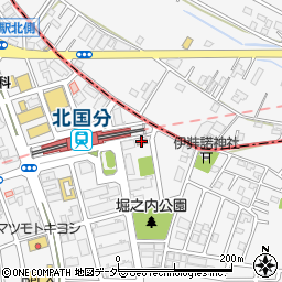 北国分駅前郵便局周辺の地図