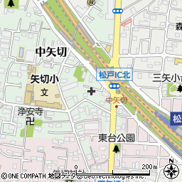 千葉県松戸市中矢切595周辺の地図