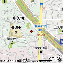 千葉県松戸市中矢切595-15周辺の地図