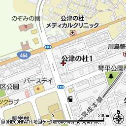 千葉県成田市公津の杜1丁目周辺の地図