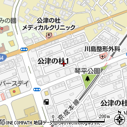 千葉県成田市公津の杜1丁目18周辺の地図