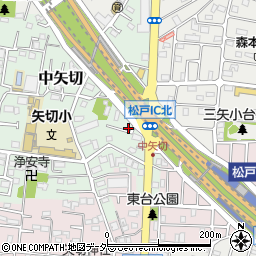 千葉県松戸市中矢切595-8周辺の地図