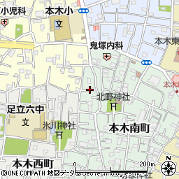 東京都足立区本木南町18周辺の地図