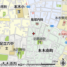 東京都足立区本木南町19周辺の地図
