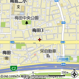東京都足立区梅田3丁目周辺の地図