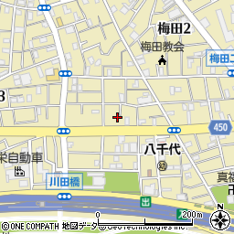 東京都足立区梅田1丁目16-3周辺の地図