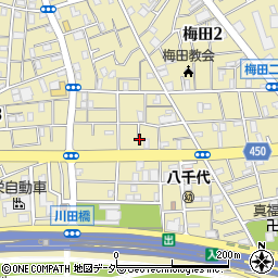 東京都足立区梅田1丁目16周辺の地図