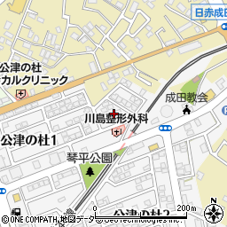 千葉県成田市公津の杜1丁目20周辺の地図