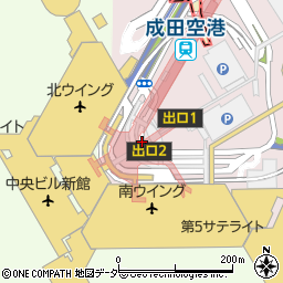 成田国際空港（成田空港）第１ターミナル国際線到着口周辺の地図