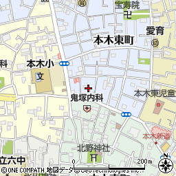 東京都足立区本木東町4周辺の地図