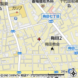 梅田塗装工業所周辺の地図