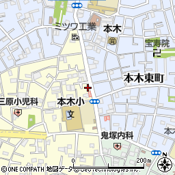 東京都足立区本木北町9-21周辺の地図