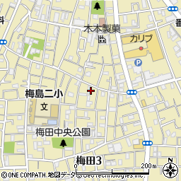 東京都足立区梅田周辺の地図
