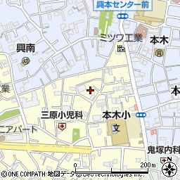 東京都足立区本木北町13周辺の地図
