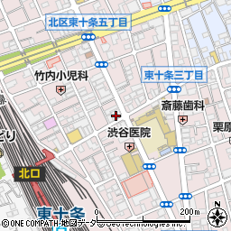 東京都北区東十条周辺の地図